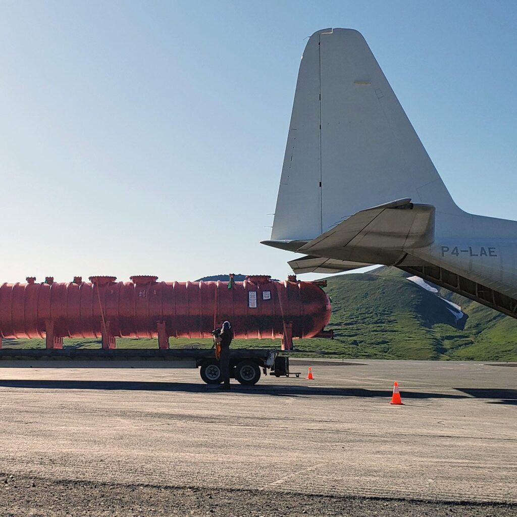 Loading tank on plane bound for Arctic
